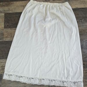 Vintage Deera cream half slip women cream nylon lace size M